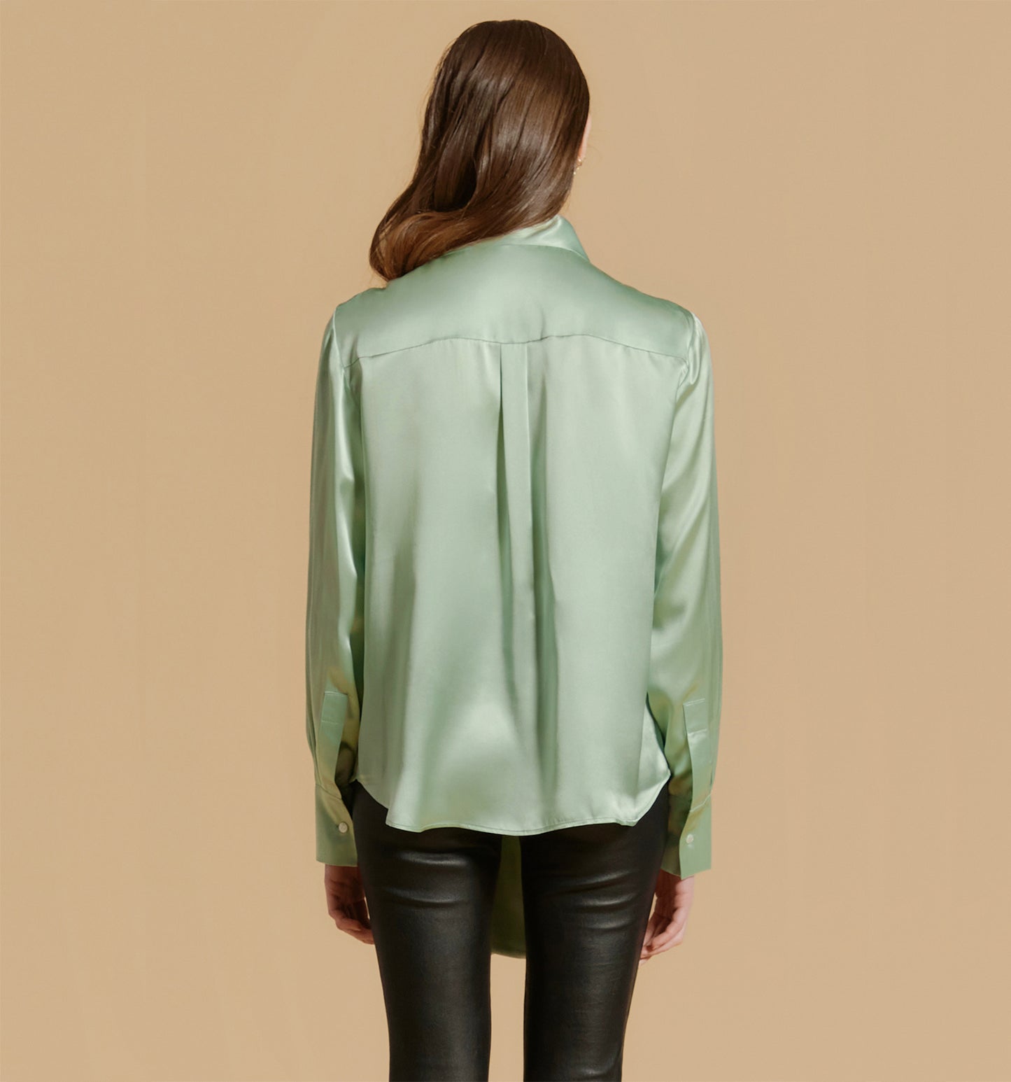 CRYSTAL Silk Blouse Verde