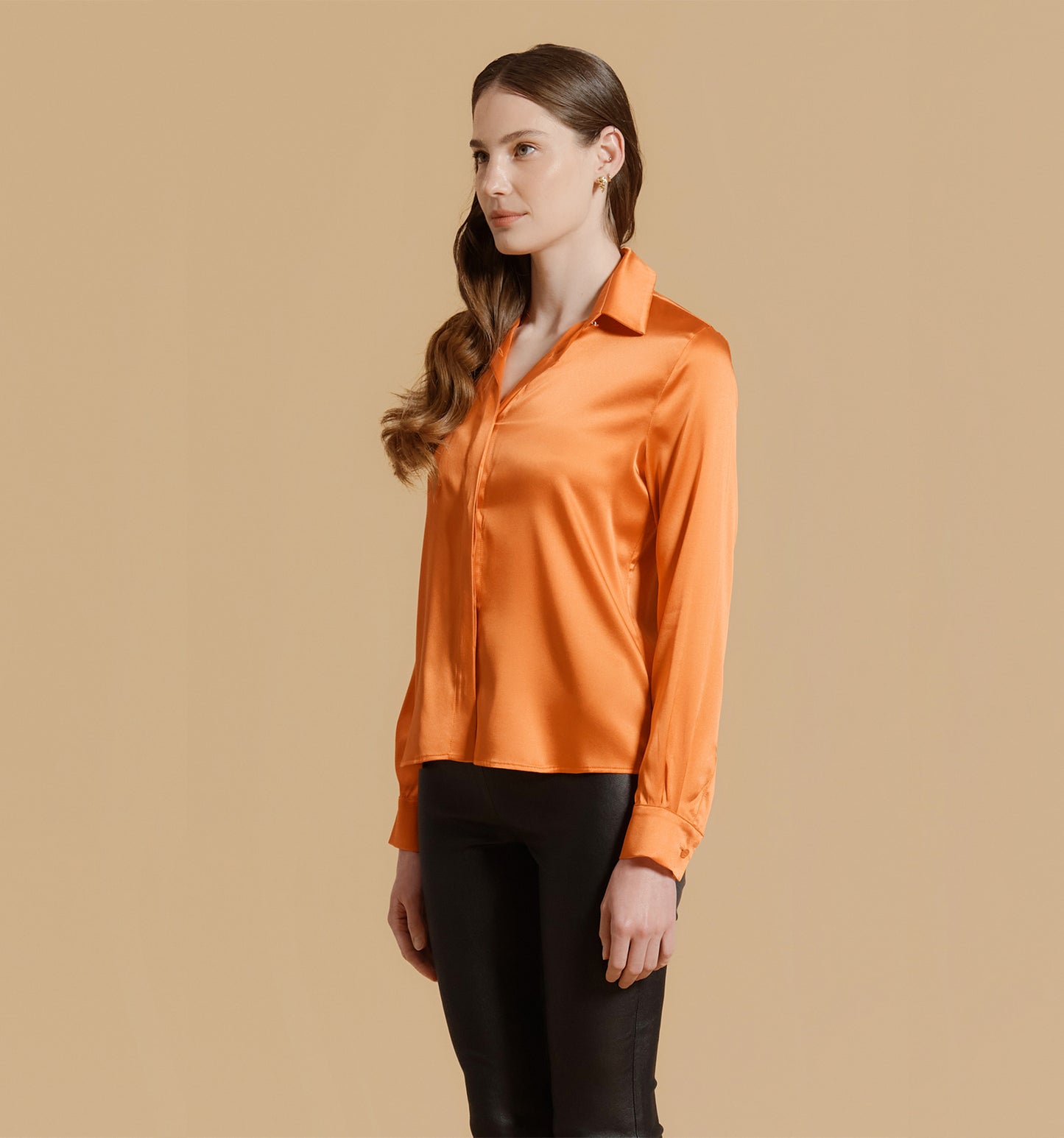 ADRIANA Silk Blouse Orange