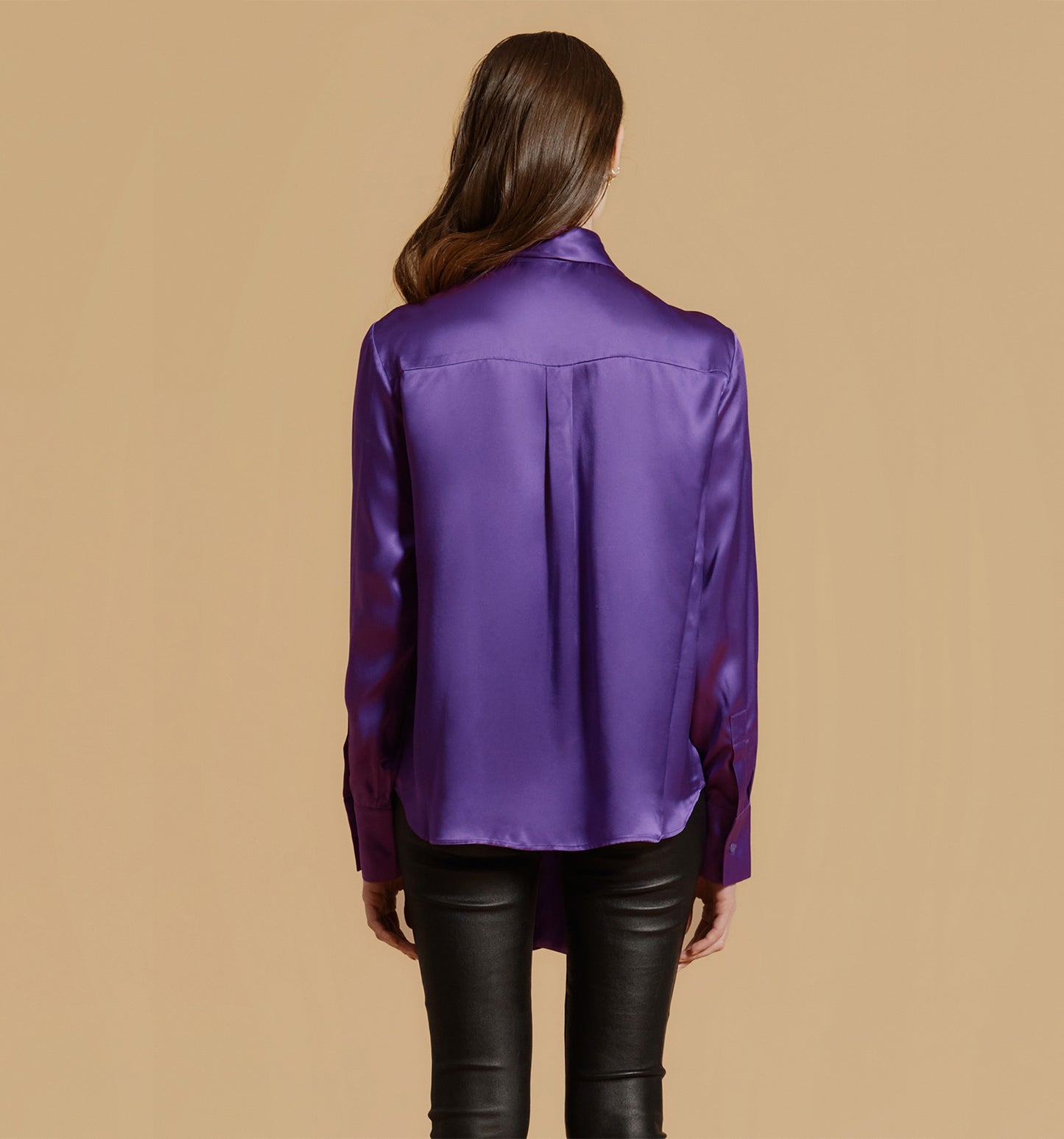 CRYSTAL Silk Blouse Violet
