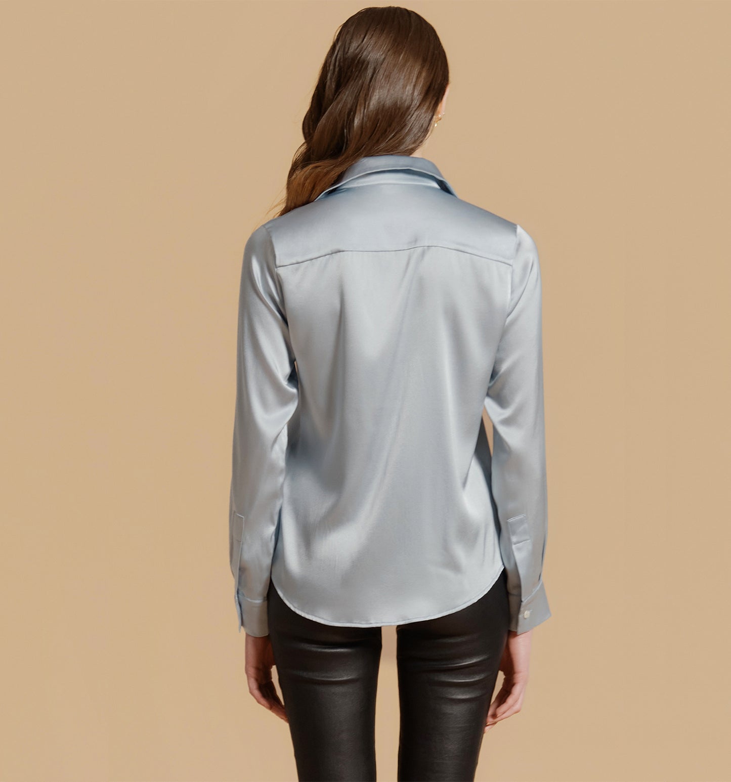 ADRIANA Silk Blouse Celeste