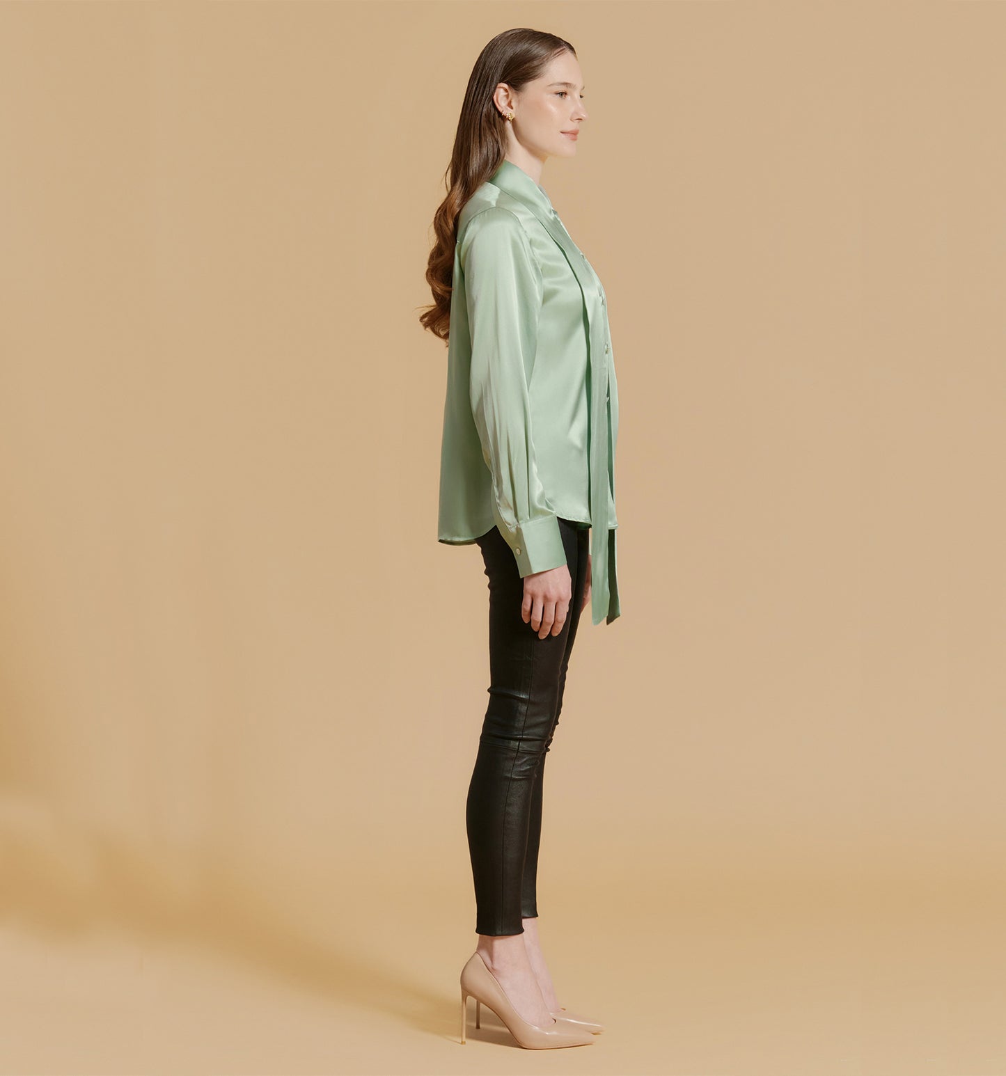 CRYSTAL Silk Blouse Verde