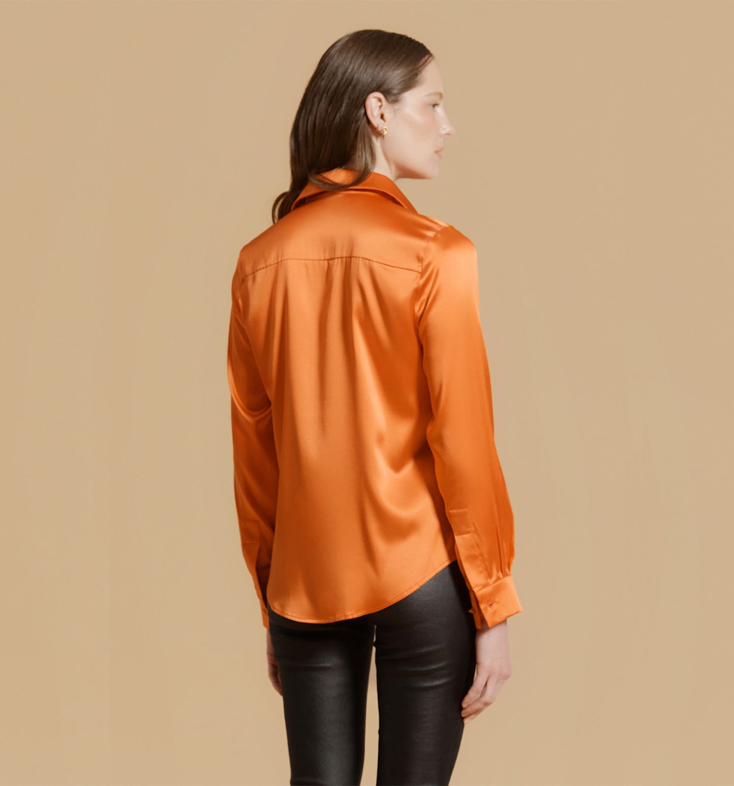 ADRIANA Silk Blouse Orange