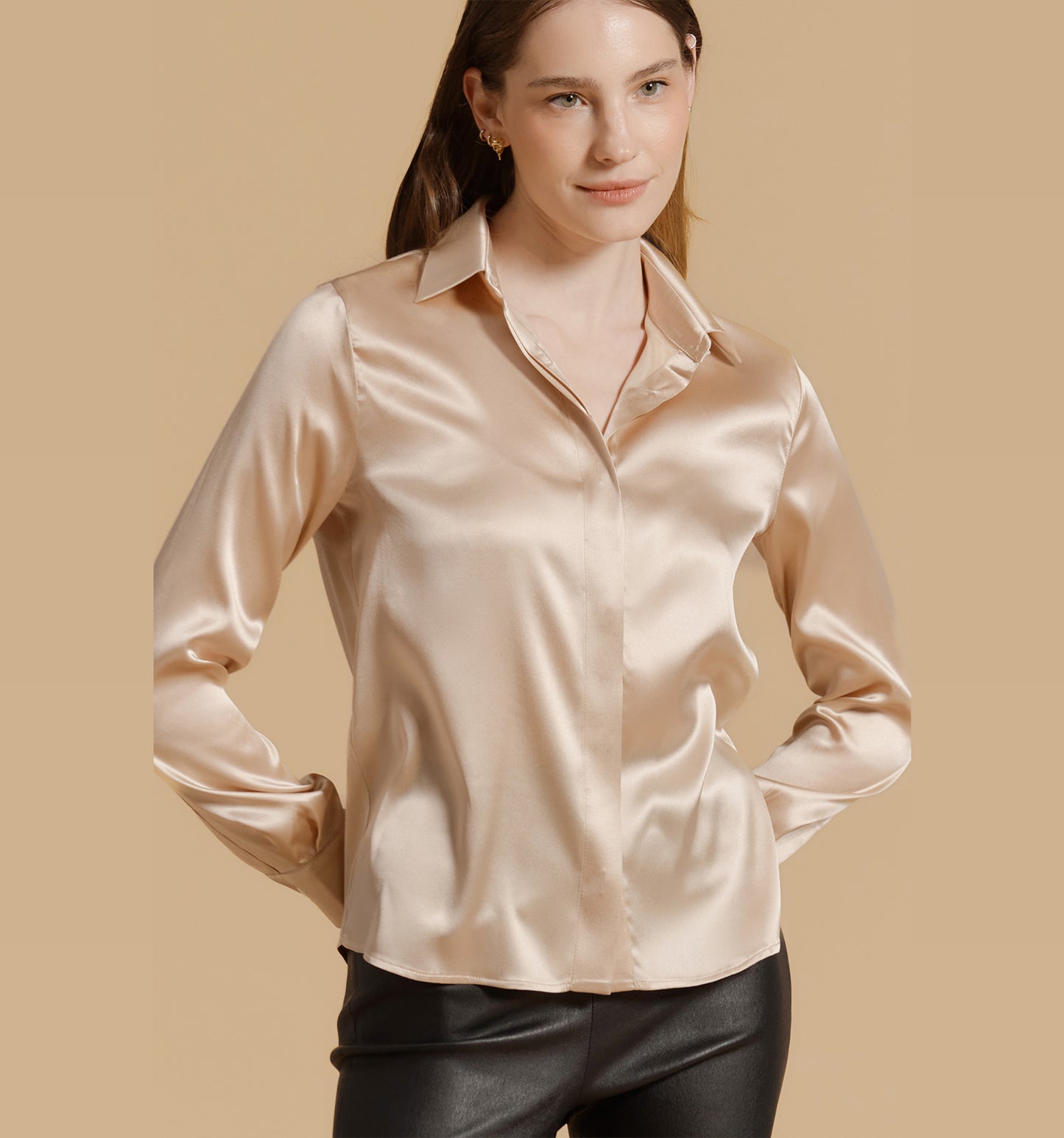 ADRIANA Silk Blouse Natural
