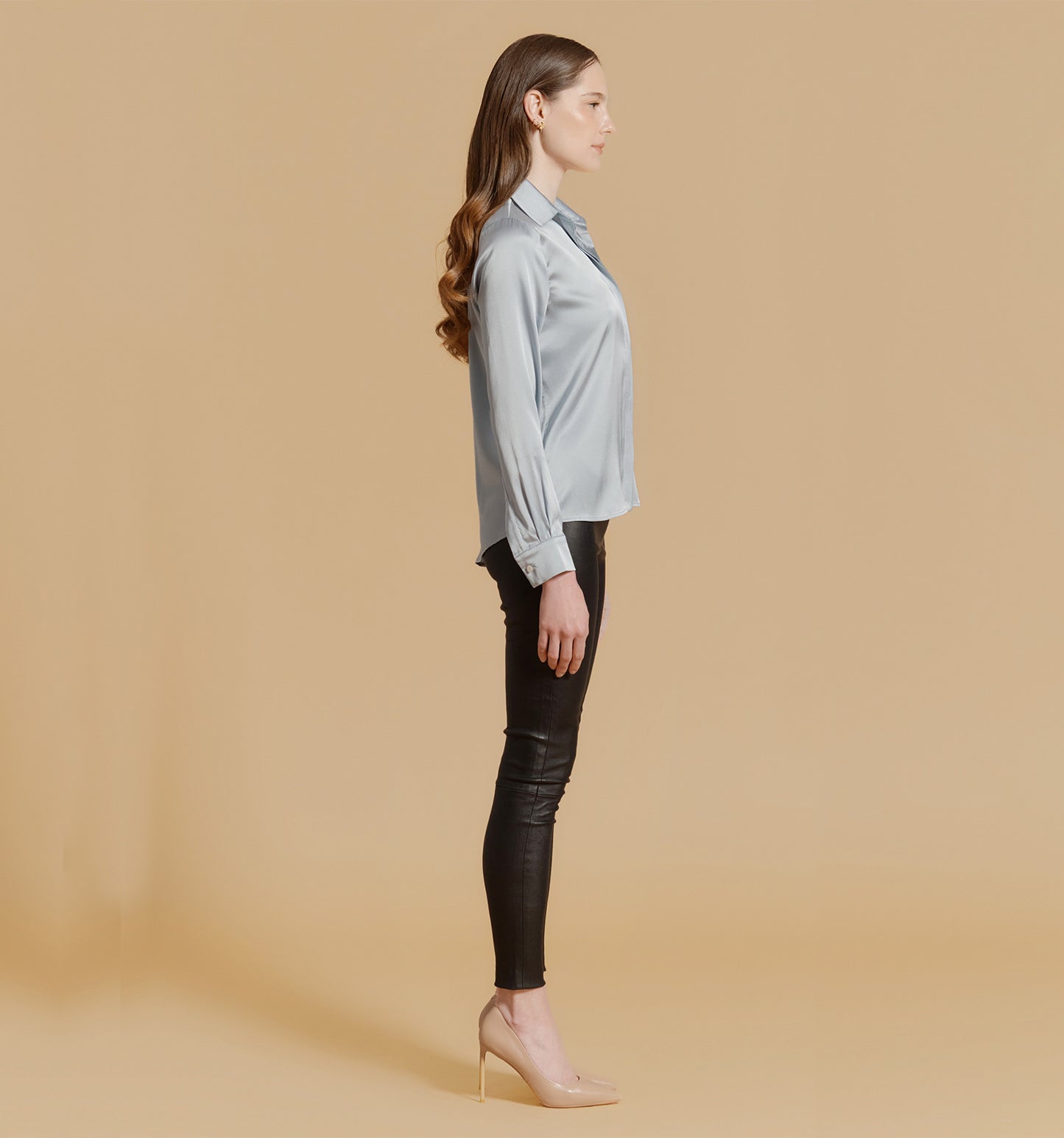 ADRIANA Silk Blouse Celeste