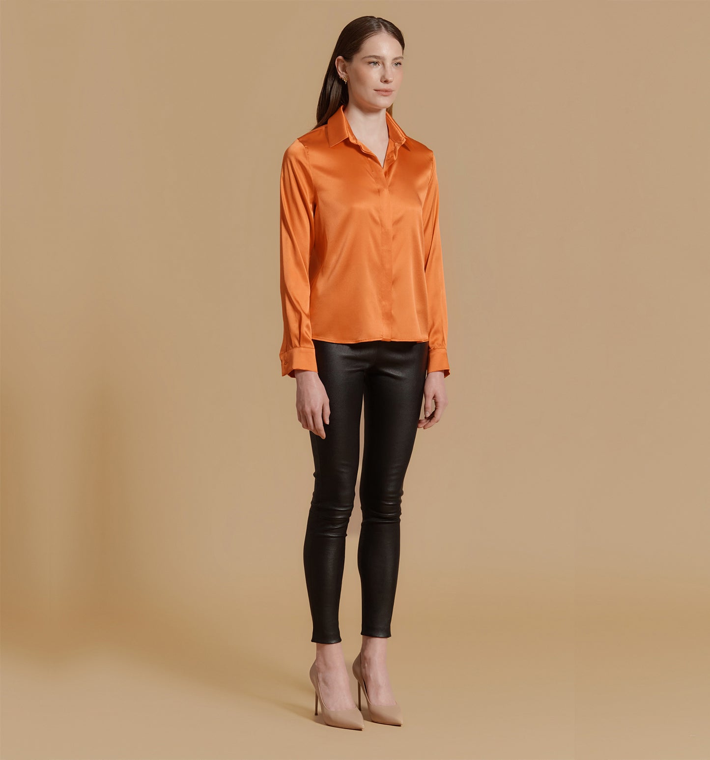 ADRIANA Silk Blouse Orange